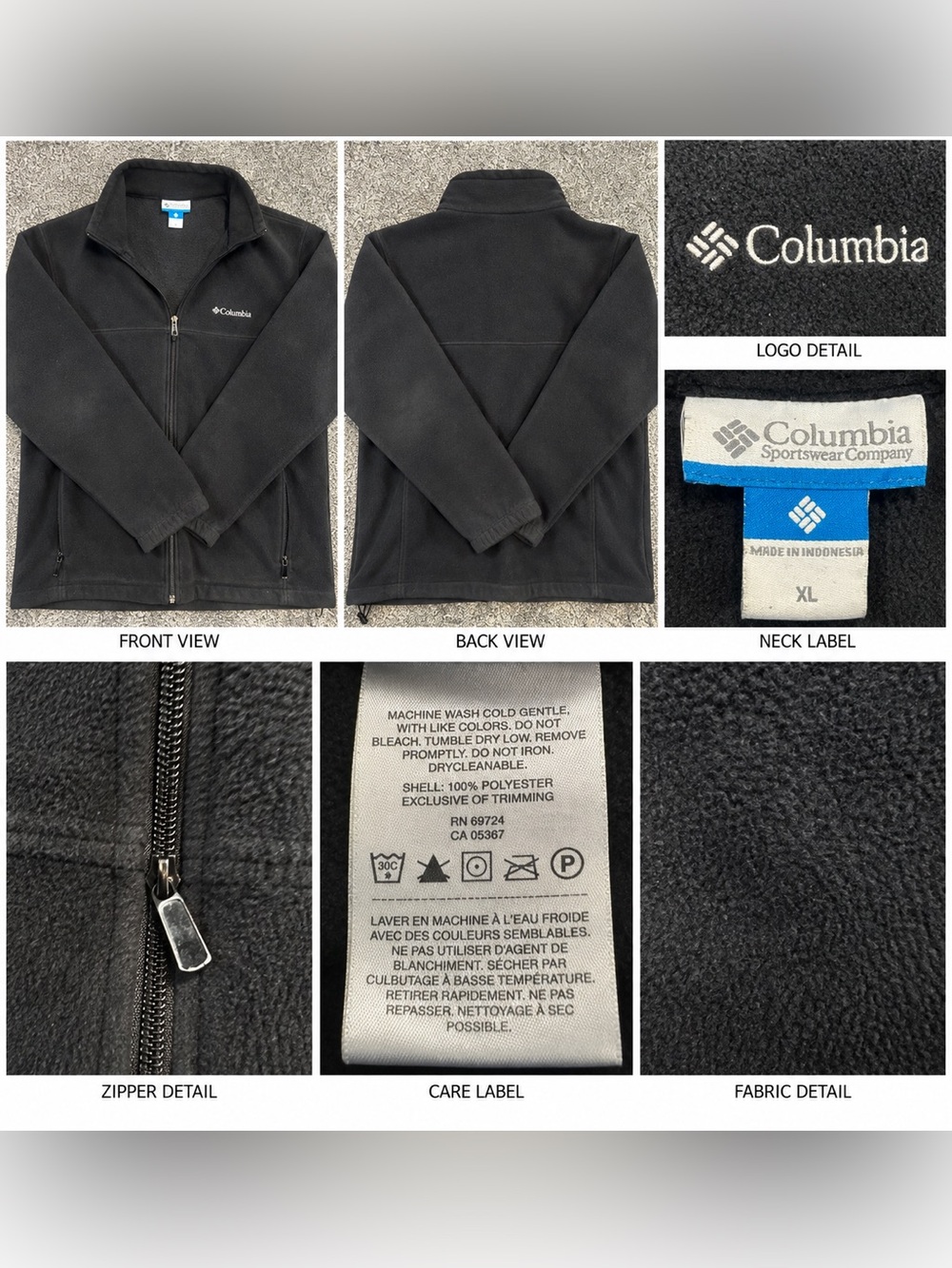 Columbia Men's Black Full-Zip Fleece Jacket